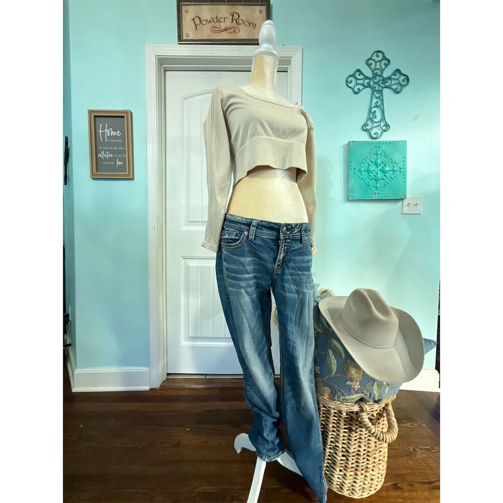 Silvers Women's Skinny Jeans Size 33 Blue Denim Mid Rise 5-Pocket